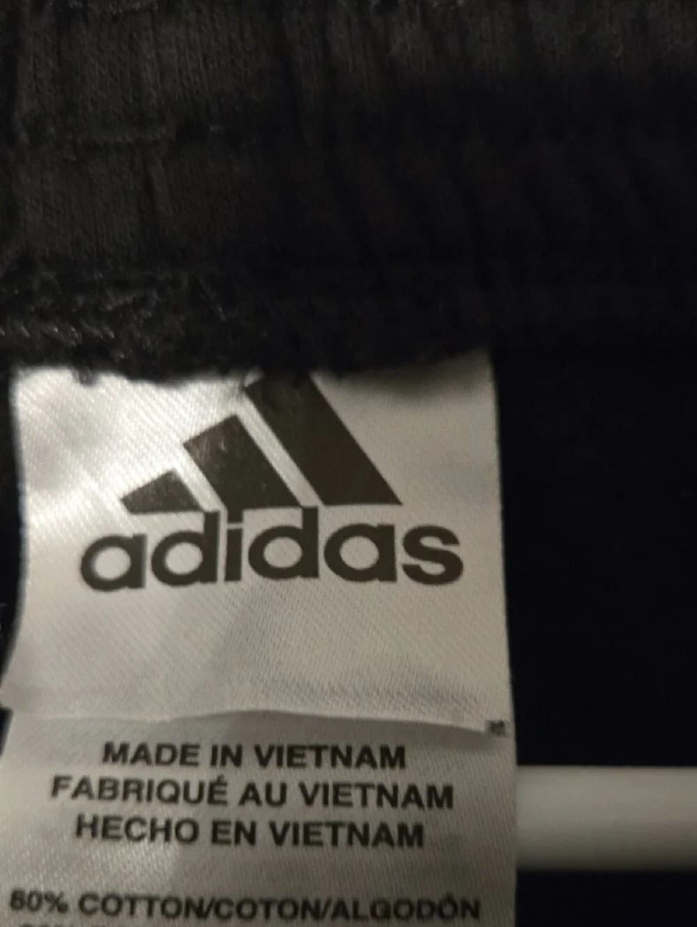 adidas Black Jogger Sweatpants with White Stripes - Picture 2 of 5